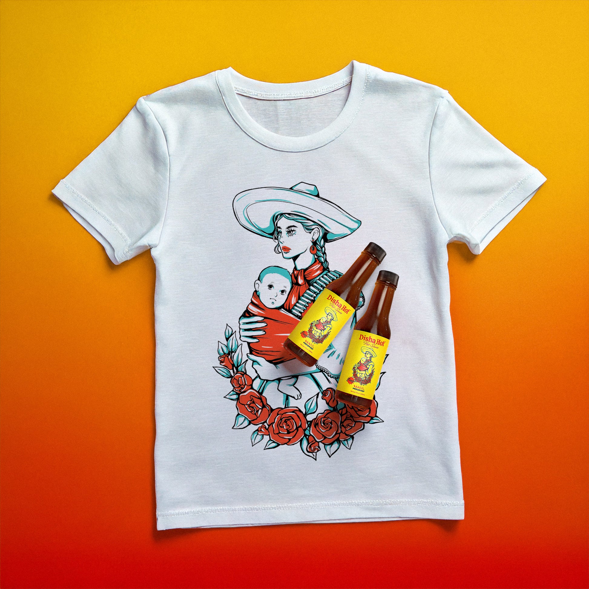 Disha Hot Sauce 2-pack x White Merch Bundle